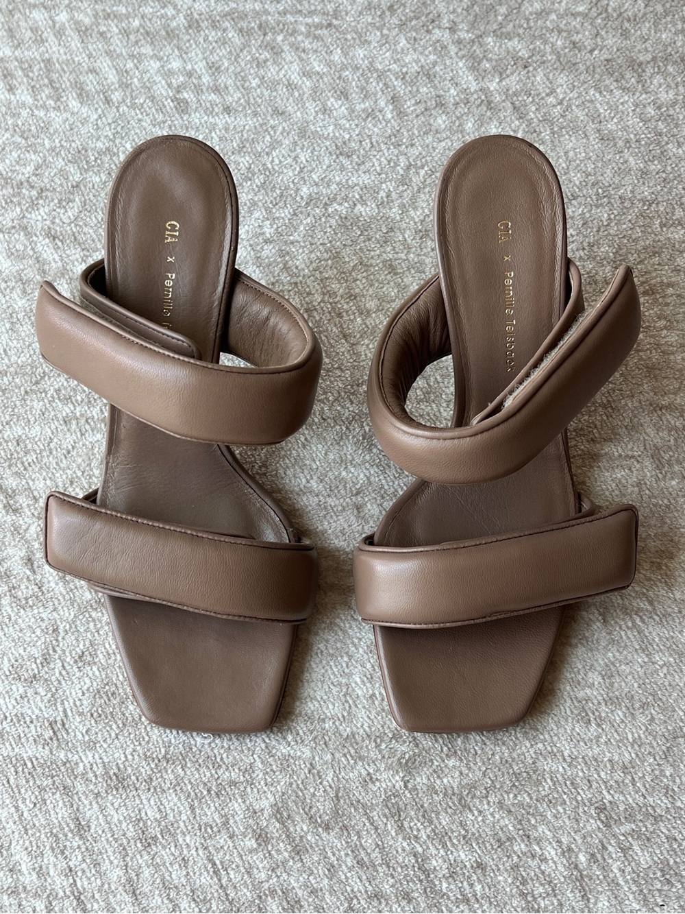 GIA BORGHINI x Pernille Teisbaek Perni Sandals NEW NEVER WORN /Tan/Brown/37 1/2
